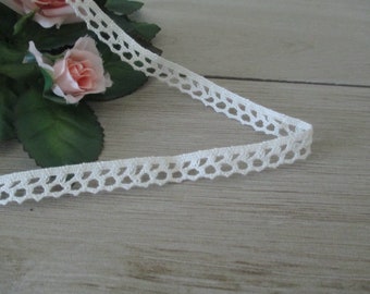 Free Shipping 3 Yards Vintage Lace Trim Narrow White Scrapbook Cotton