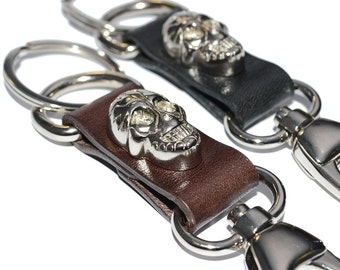 Brown Leather Key Fob / Keychain Wristlet, Leather Keychain, Leather Key Holder / Mens Keychain, Leather Key Ring, Leather Key Chain