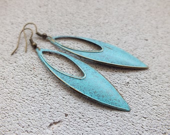 Boho Earrings/Patina Earring/ Metal Earrings/Tribal Earrings/VERDIGRIS