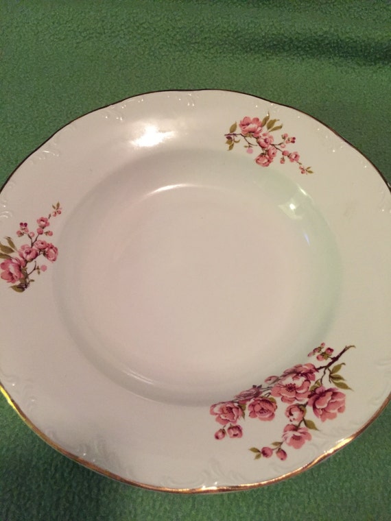 Vintage Arpo  Made in Romania  Cherry Blossom Porcelain Gold