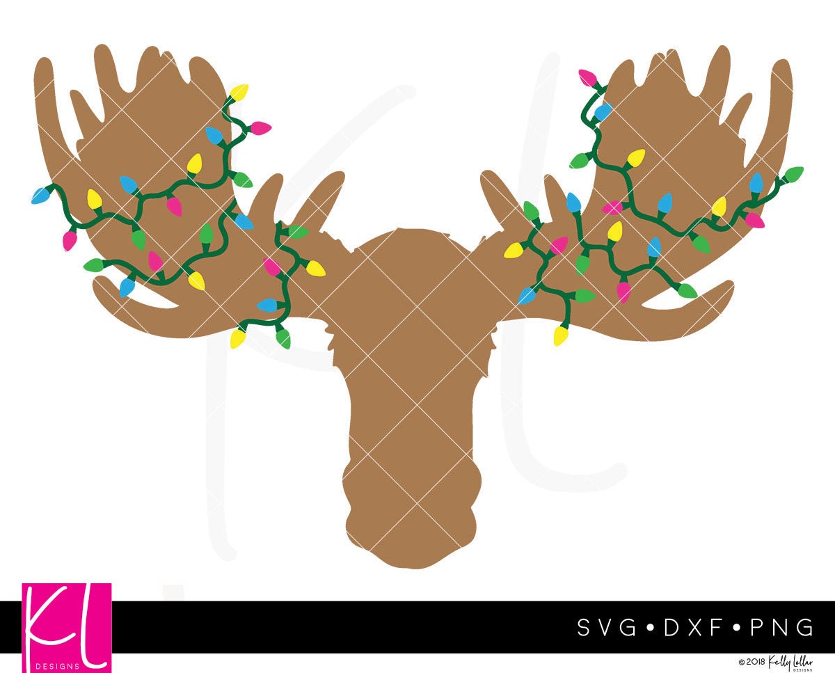 Download 2 Christmas Moose svg - Moose svg - Christmas Lights svg ...