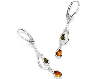 Baltic amber earrings on 925 sterling silver.