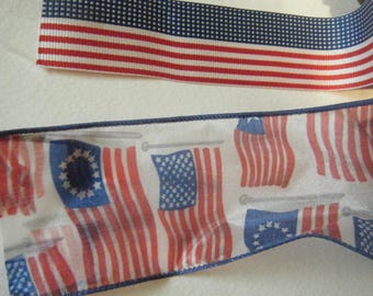 Patriotic Ribbon //Americana //Red White Blue// Fourth of July// Memorial Day Craft Supplies