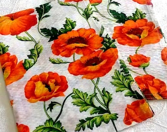 Kitchen Towels Set of 2 Cotton towels Dish towels Hand towels Tea towels Poppy Guest hand towels Kitchen linens Nice towels with red poppies