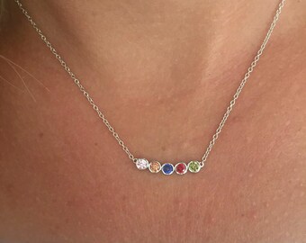 Mothers Personalized Necklace, Personalized Gift For Mom, Custom birthstone necklace, Family Jewelry, Mothers birthstone necklace