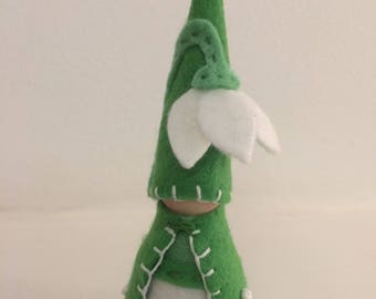 Snowdrop Peg Doll Gnome