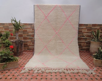 pink beni ourain rug vintage moroccan berber
