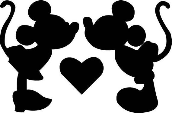 Disney Minnie Mickey Kiss SVG Design for Silhouette Studio