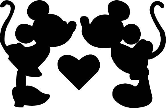 Download Disney Minnie Mickey Kiss SVG Design for Silhouette Studio