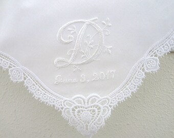 Personalized Handkerchief, Wedding Hankie, Personalized Wedding Handkerchief, Monogrammed Handkerchief