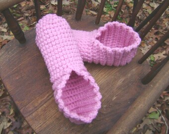 Crochet Adult Booties Slippers House Shoes Pink Men Women Teens
