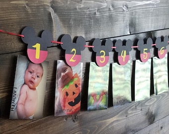 Mickey Mouse Birthday Month Banner Mickey Mouse Party Birthday Decorations Mickey Mouse Birthday Banner Mickey Mouse Ears Banner