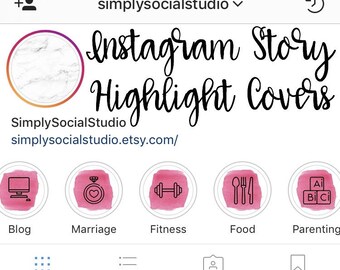 Set of 6 Instagram Story Highlight Cover Icon Template for