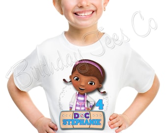 Doc McStuffins Birthday Shirt Add Name & Age Doc McStuffins Custom Birthday Party TShirt