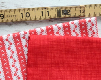 Red and White Fabric 2 FQ Fat Quarters