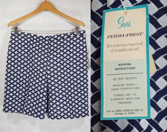 10 Dollar Sale---Vintage 70's SEARS Deadstock Perma-Prest Shorts Size 16