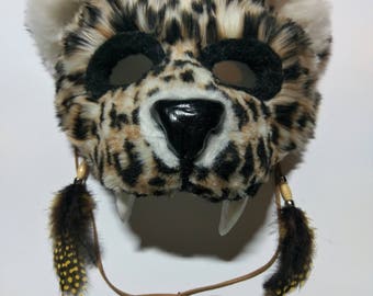 SOLD Spirit/Totem Animal Mask (Leopard) (AVAILABLE made to order)