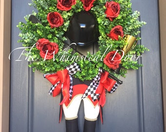 Kentucky Derby Wreath Jockey Wreath Derby Wreath Decorations Run For The Roses Red-Black Jockey