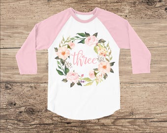 3 year old birthday girl shirt