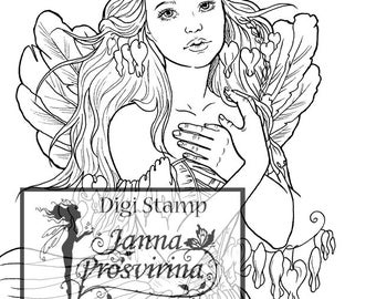 Digital Stamp, Printable, Instant download, Digi stamp, Coloring page, Art of Janna Prosvirina
