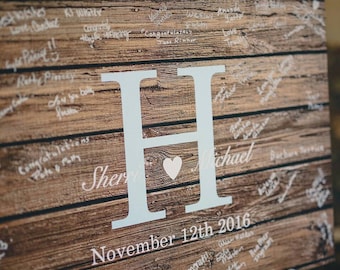 Rustic Wedding Guest Book Alternative Guest Book Wedding Guestbook Alternative Custom Guest Book Wood Guest Book Canvas Wedding Guestbook