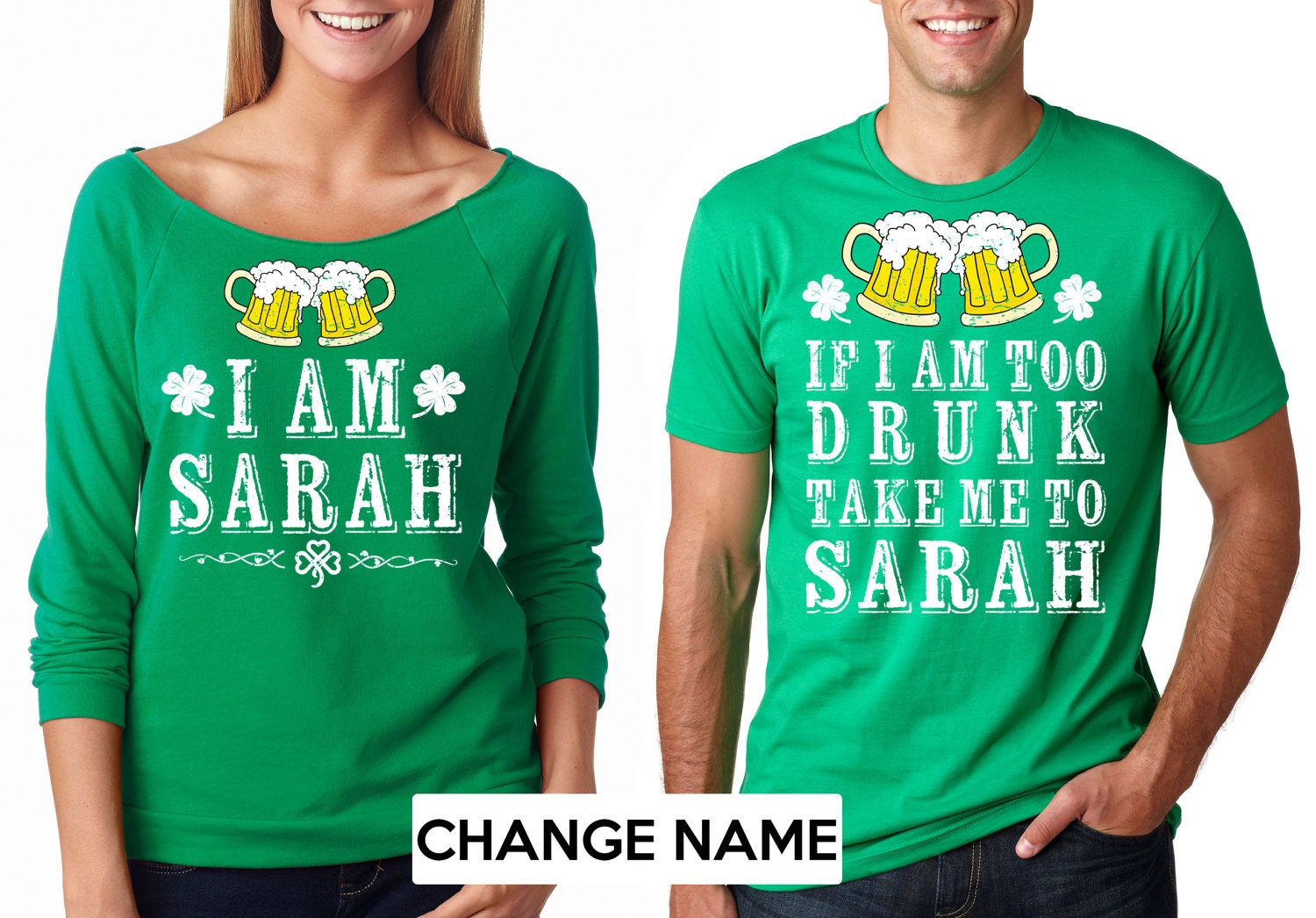 Funny Irish Custom name St Patrick's Day Green T-shirts