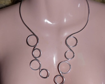Necklace Silver Aluminum spiralu