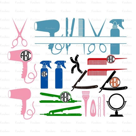 18 Hairdresser SVG Hairdresser Tools SVG Dxf Eps Png Ai Crab