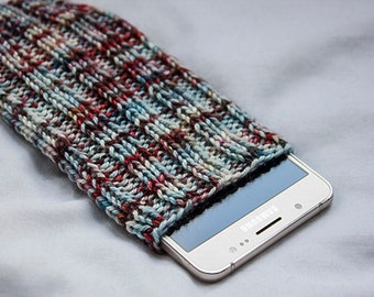 Wonderful Phone Sock/Case/phone pouch hand dyed yarn, Phone Sleeve, phone case, Smartphone, iPhone 7, Samsung Galaxy, ALL PhoneSizes