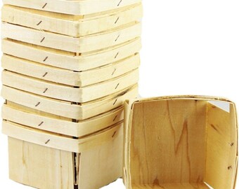 20 -small Wooden Berry Basket / Container -Pint Size