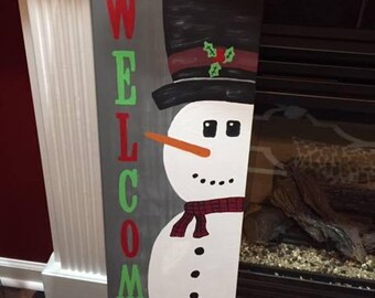Snowman Welcome sign