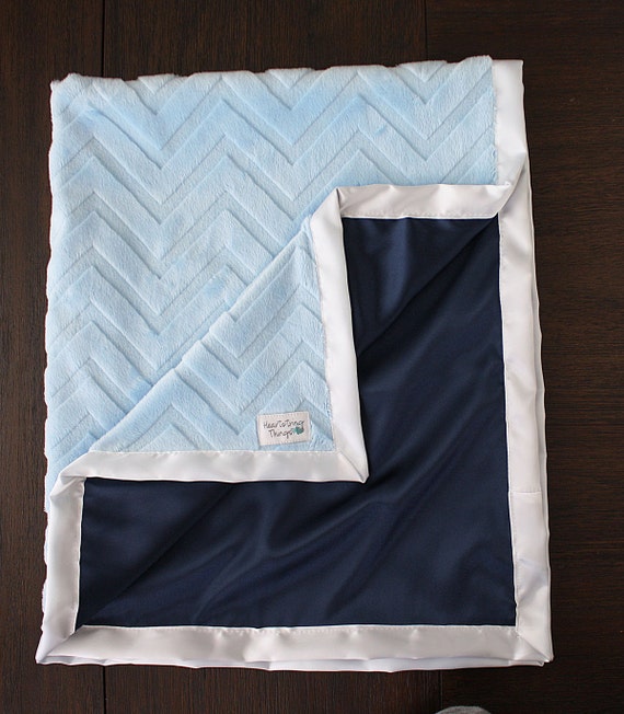 Baby boy Minky Blanket Minky Blanket light blue blue