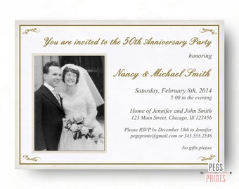 50th Wedding Anniversary Invitations 50th Anniversary