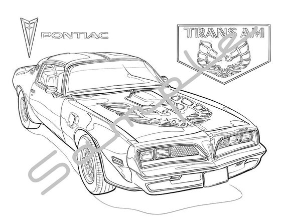 Download 1978 PontiacFIREBIRD TRANS AM Adult Coloring Page Printable