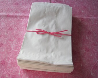 100 Paper Bags, Gift Bags, White Paper Bags, Kraft Paper Bags, Candy Bags, Party Favor Bags, White Bags, Retail Bags, Merchandise Bags 6x9