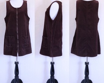 Corduroy Jumper Corduroy Dress Overalls Dress Brown Jumper Dress Brown Corduroy Dress Brown Corduroy Jumper 90s Grunge Jumper Pinafore Dress