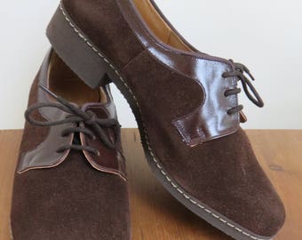 Chiesa dell'annata Glovemocs 'Caroline' marrone camoscio cuoio impermeabile scarpe stringate taglia 8 noi, 6 UK, 38,5 Eur