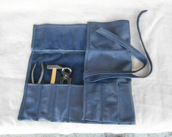 Werkzeugrolle aus Leder, Werkzeugtasche, Rolltasche, Ledertasche, Werkzeug Aufbewahrung, tool roll, Aufbewahrungstasche