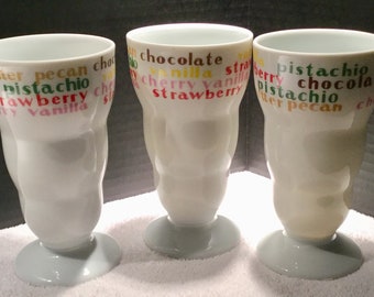 Set of 3 Ice Cream Soda Cups