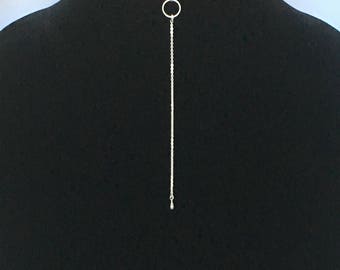 Saddle Tan Leather Choker with Silver or Gold Drop
