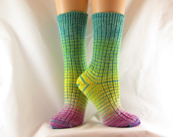 Hand Dyed-One of a Kind-Handmade Socks-Colorful Socks-Warm Socks-Winter Socks-Handmade Socks-Hand Knit Socks