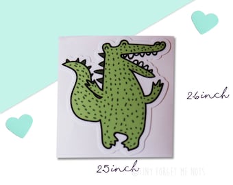 Crocodile Vinyl Sticker - Fun Laptop Stickers - Water Resistant Vinyl Stickers - UV Resistant