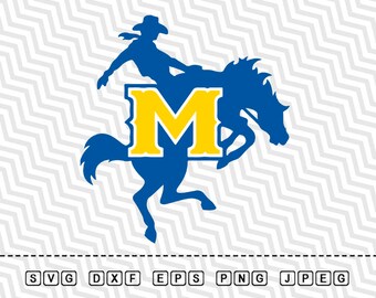 SVG McNeese State Cowboys Logo Vector Layered Cut File Silhouette Cameo Cricut Design Template Stencil Vinyl Decal Tshirt Heat Transfer
