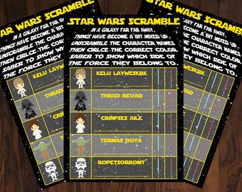 Star Wars Game ~ Scramble and Match ~ INSTANT DOWNLOAD