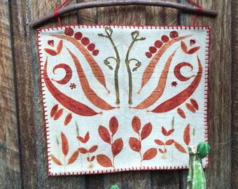 Eco-printed wall hanging