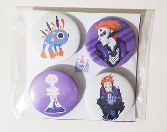 Overwatch Moira buttons/pins/badges 4pcs set
