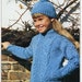childrens aran zipper jacket hat knitting pattern pdf chunky cable zipped cardigan Vintage 26-32 inch chunky bulky 12ply Instant download