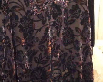 Beautiful Multi Colored Blue Burnt Velvet Cape
