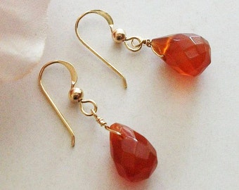 On SALE Red earrings, Carnelian earrings, Drop earrings, gift for Mom, Sister, Griend, Christmas, bridesmaids