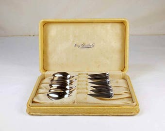 YOUREX Associated Silver Co. Silver Plate Demitasse Spoons Liberty Pattern 1920